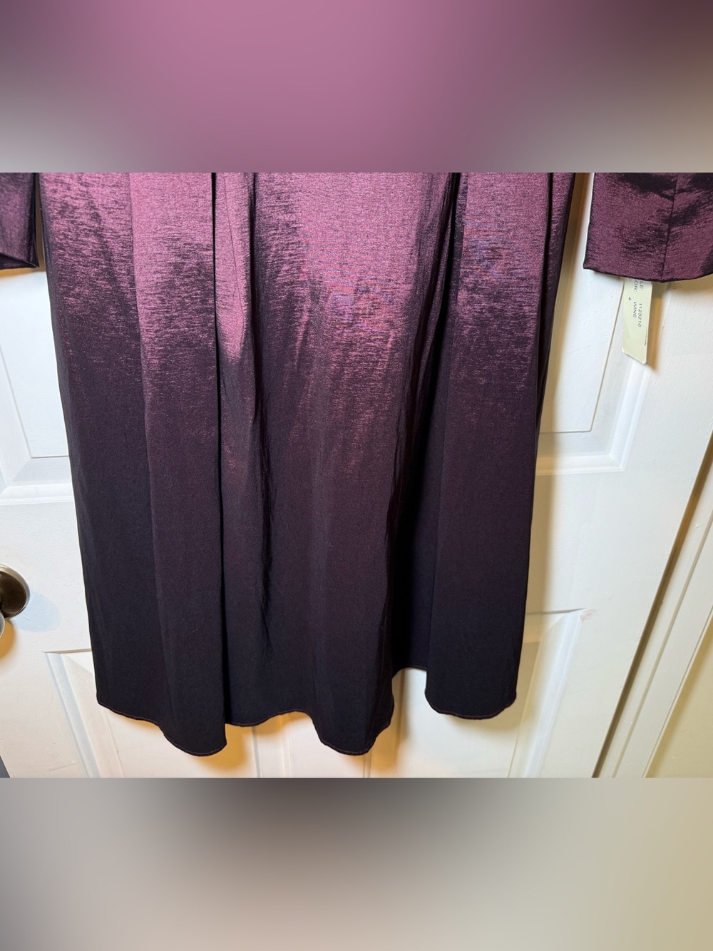 Emma Street Fit To Flare Classic Wine Shimmer Dress Sz 4 NWT Pleated Timeless - Picture 6 of 9